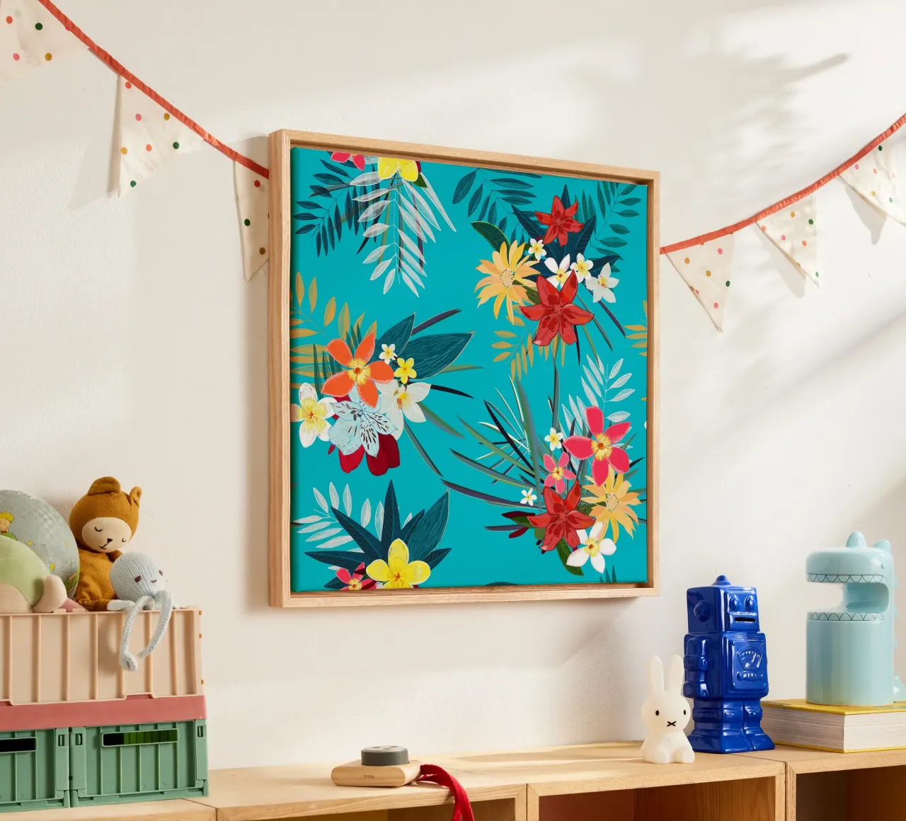Modello di giglio Frangipani tela con Cornice a cassetta da gulsengunel