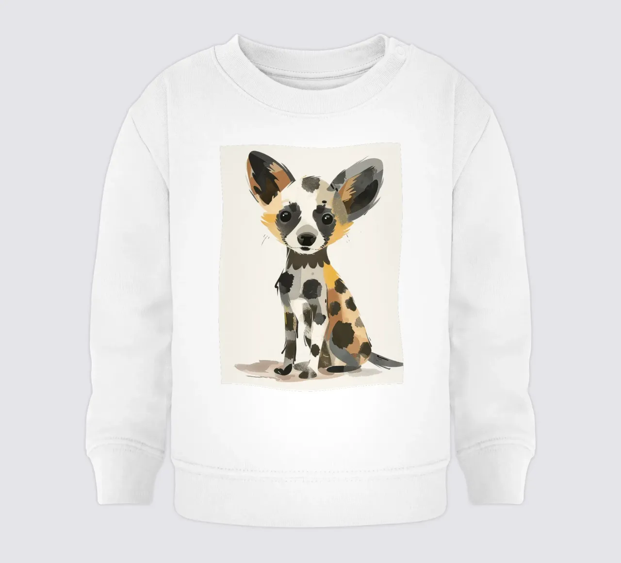 Illustrazione di un cucciolo di cane selvatico africano felpa neonato da DesignDoodle