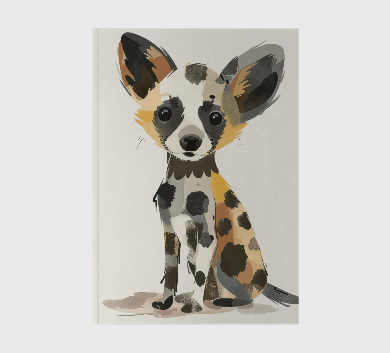 Illustration of an African Wild Dog Puppy notebook by DesignDoodle