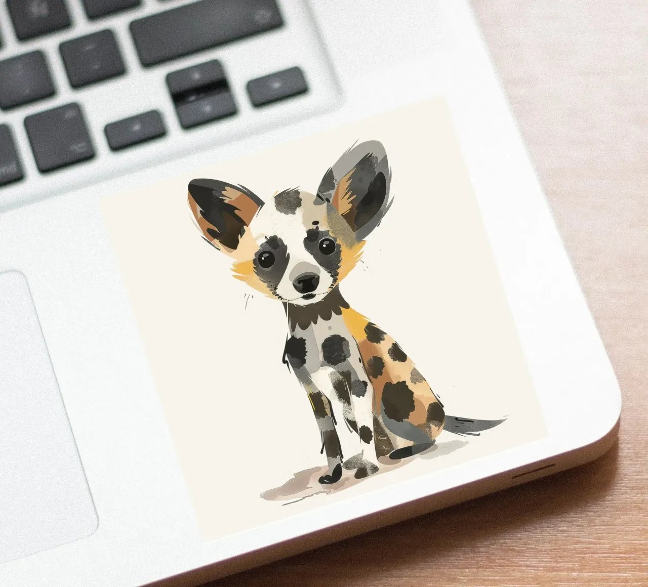 Ilustración de un cachorro de perro salvaje africano pegatina de DesignDoodle