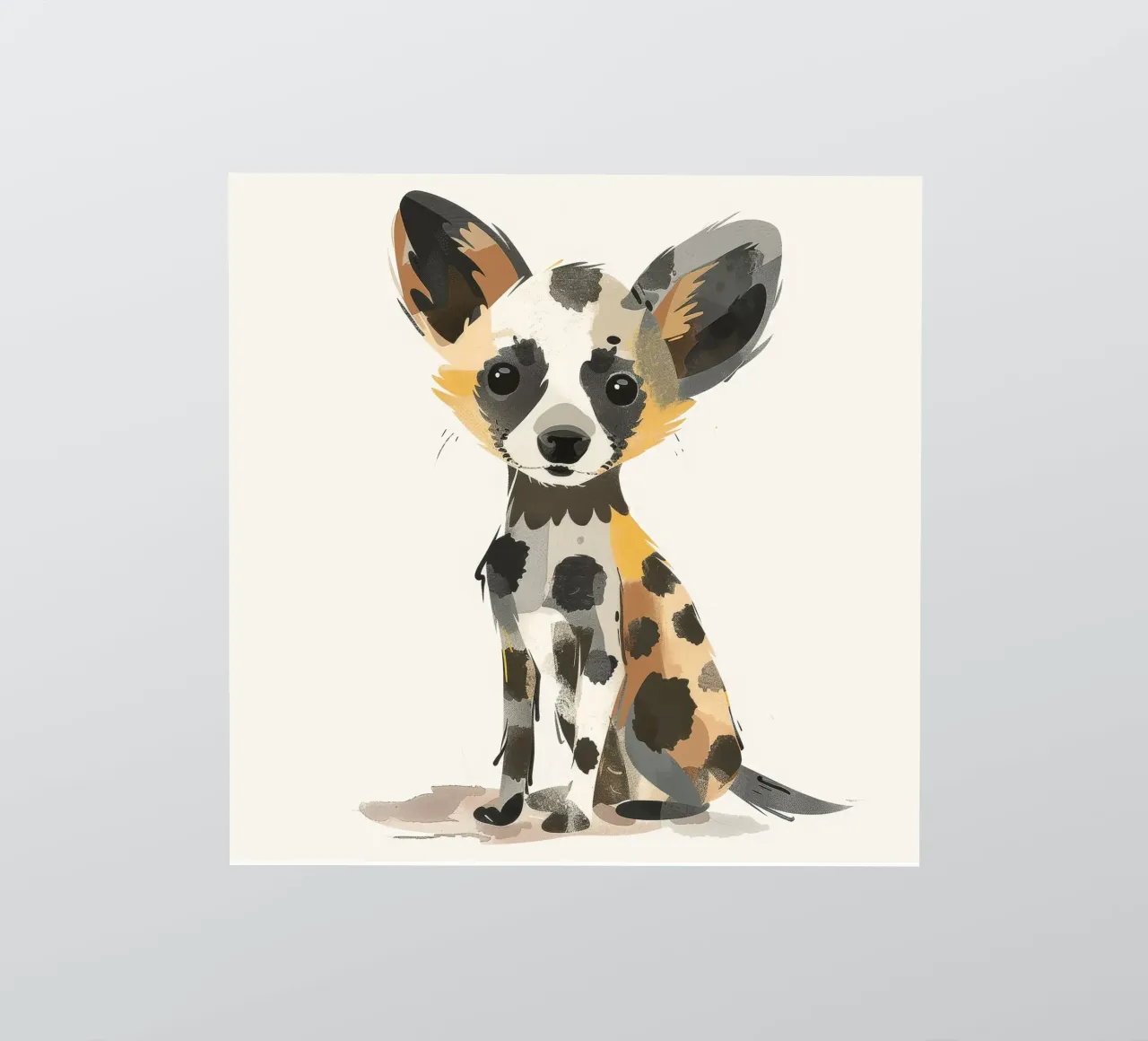 Ilustración de un cachorro de perro salvaje africano pegatina de DesignDoodle