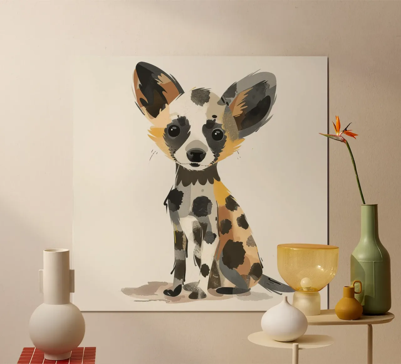 Ilustración de un cachorro de perro salvaje africano hahnemühle de DesignDoodle