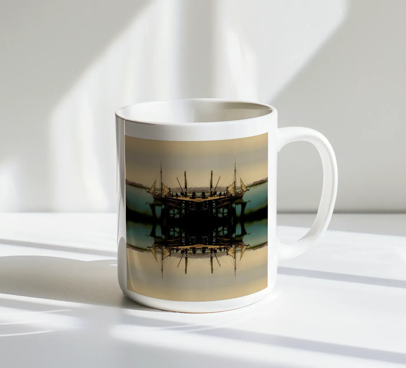 Ship ceramic mug by The Gently Unfurling Sneak