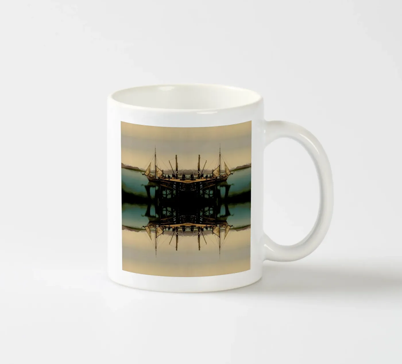 Ship ceramic mug by The Gently Unfurling Sneak