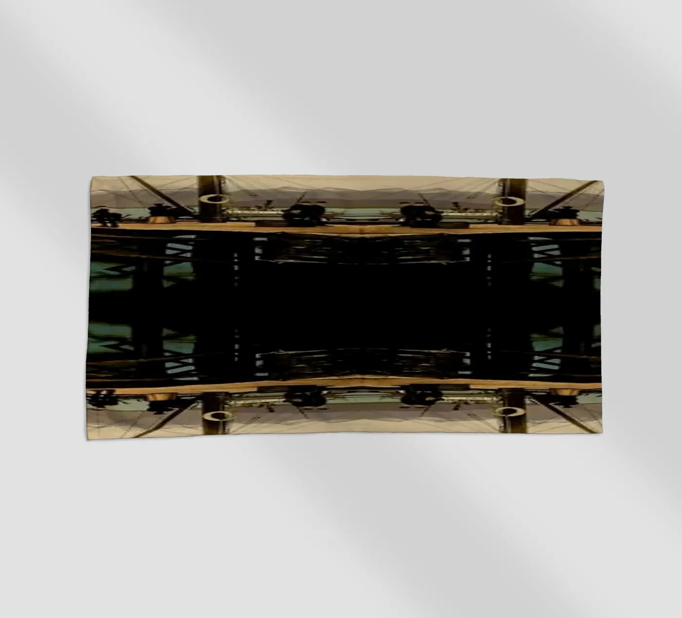 Ship beach towel by The Gently Unfurling Sneak