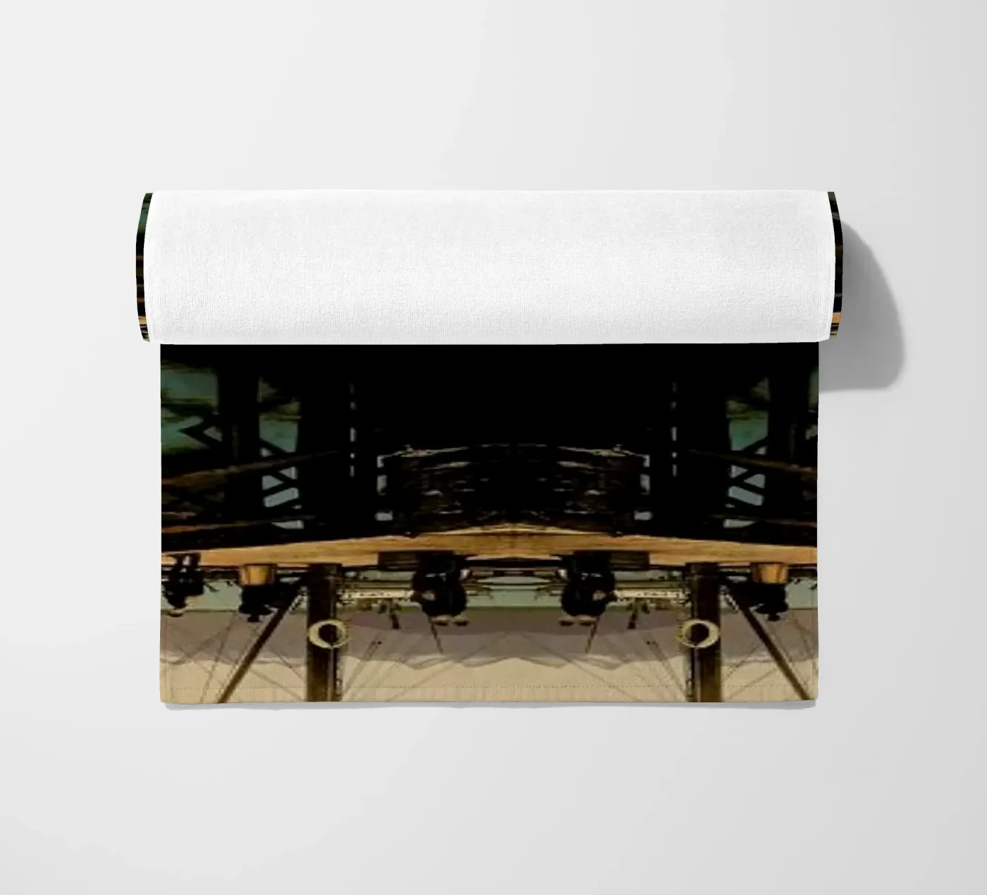 Ship beach towel by The Gently Unfurling Sneak