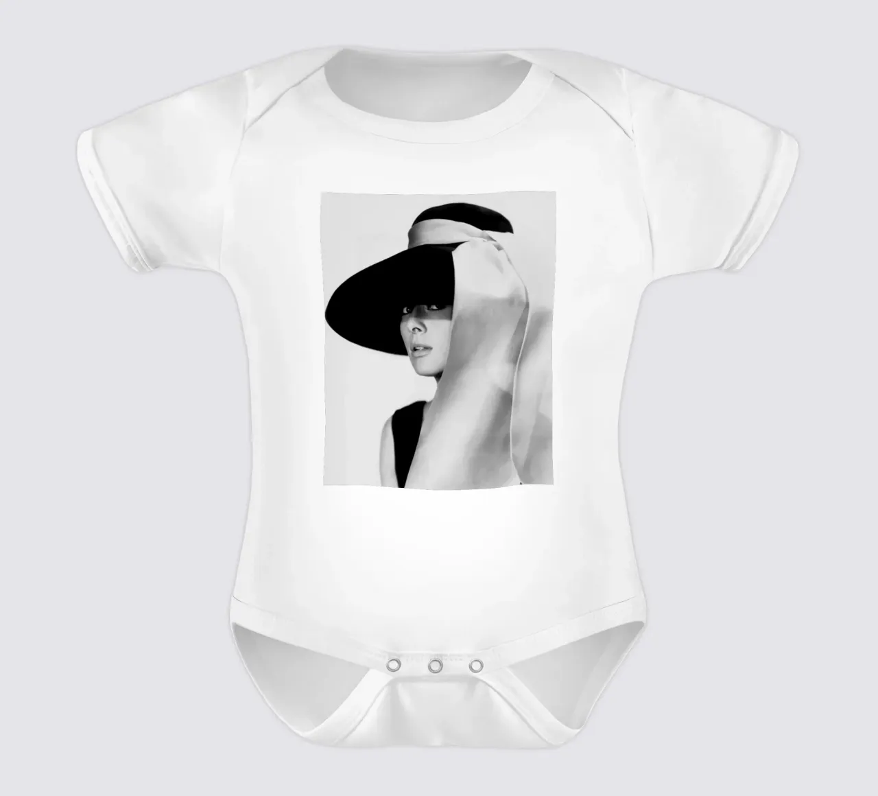 Audrey Monochrome short-sleeve baby romper by Lorraine Mooore