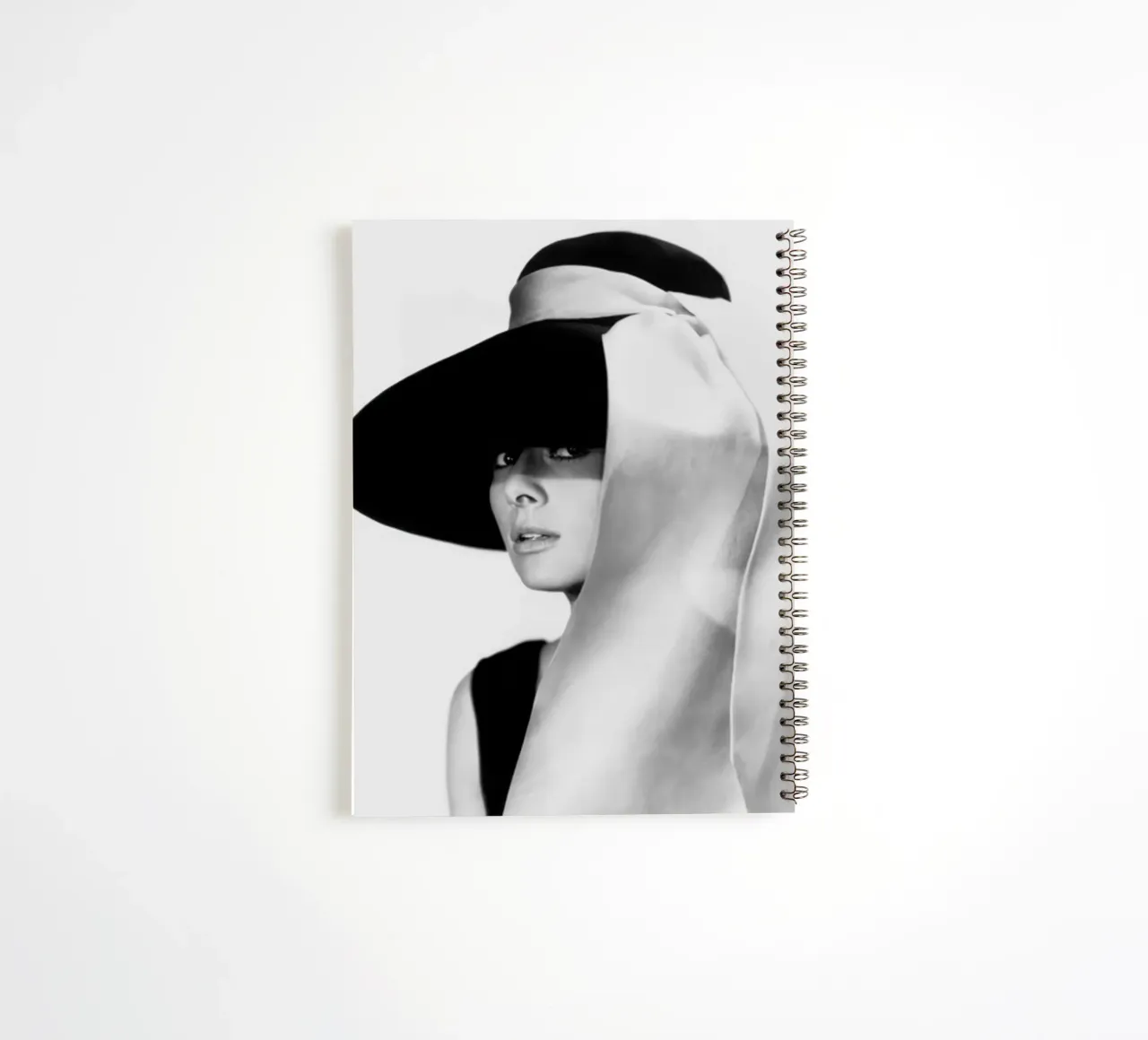 Audrey Monochrome spiral notebook by Lorraine Mooore