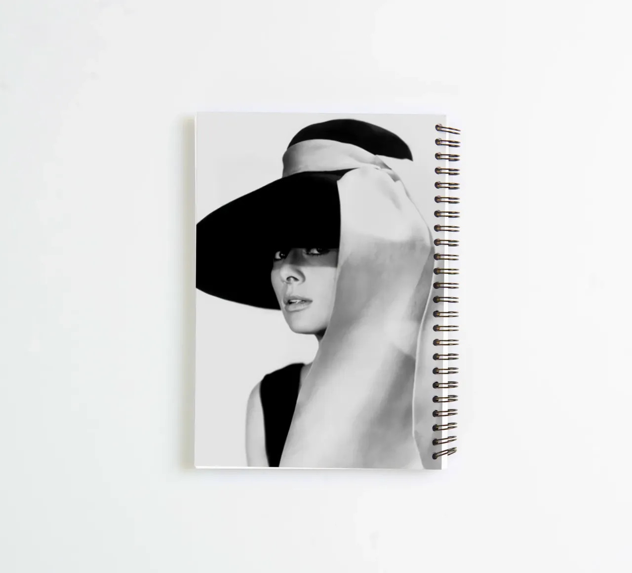 Audrey Monochrome spiral notebook by Lorraine Mooore