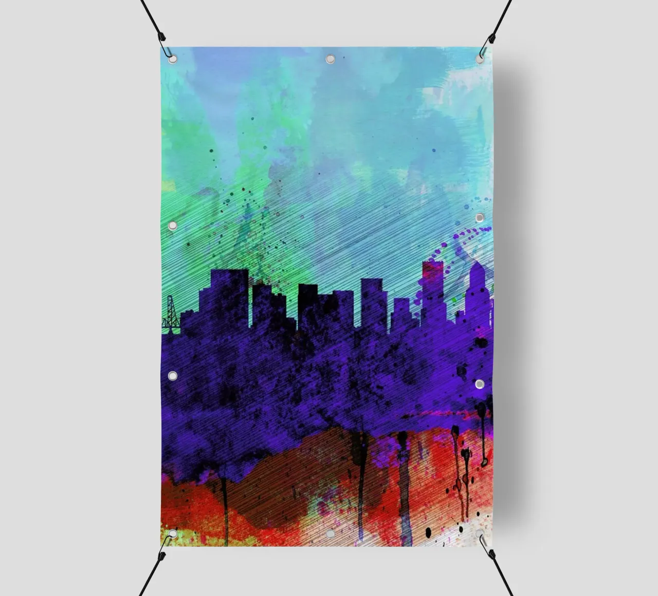 Portland Watercolor Skyline telo in pvc da Naxart