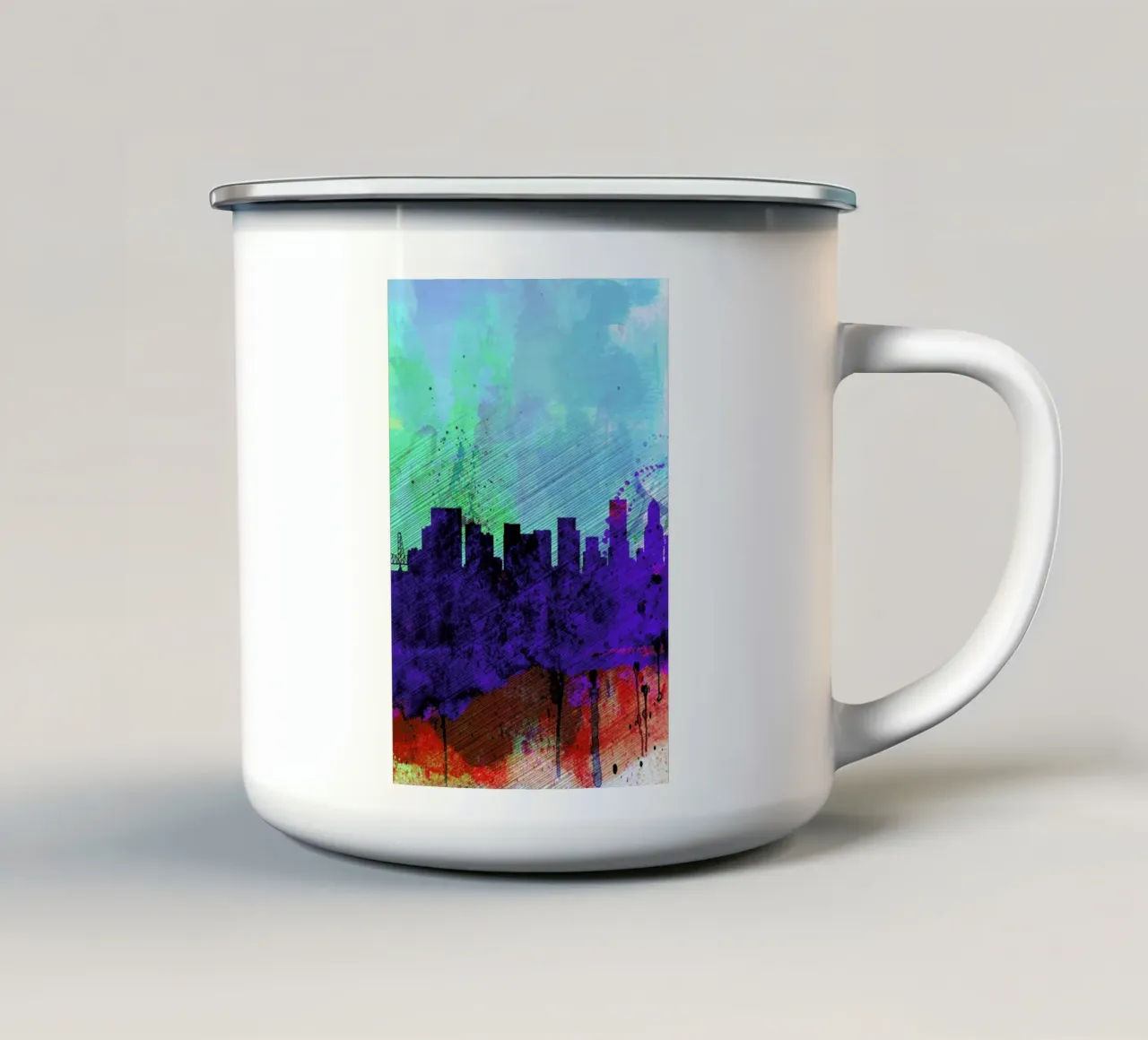 Portland Watercolor Skyline tazza in smalto da Naxart