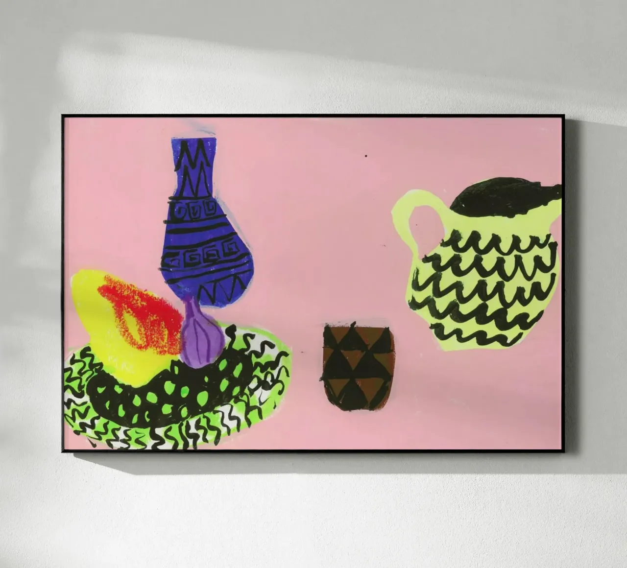 Still Life On Pink Background acrylic glass by Sonia Brittain