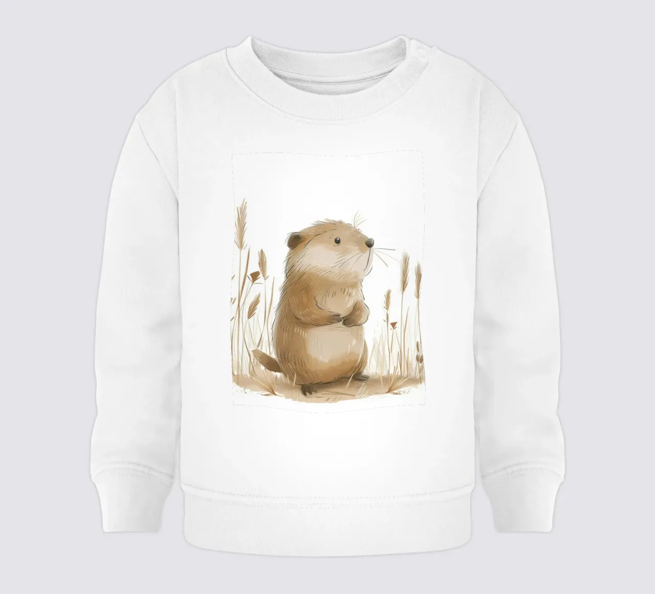 Prairie Dog in Grassland Illustration baby sweatshirt by DesignDoodle