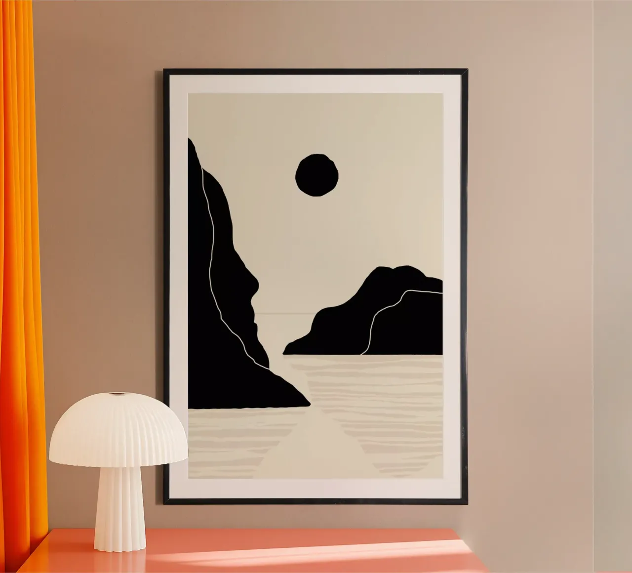 Midnight Ocean poster con telaio in alluminio da Graphite