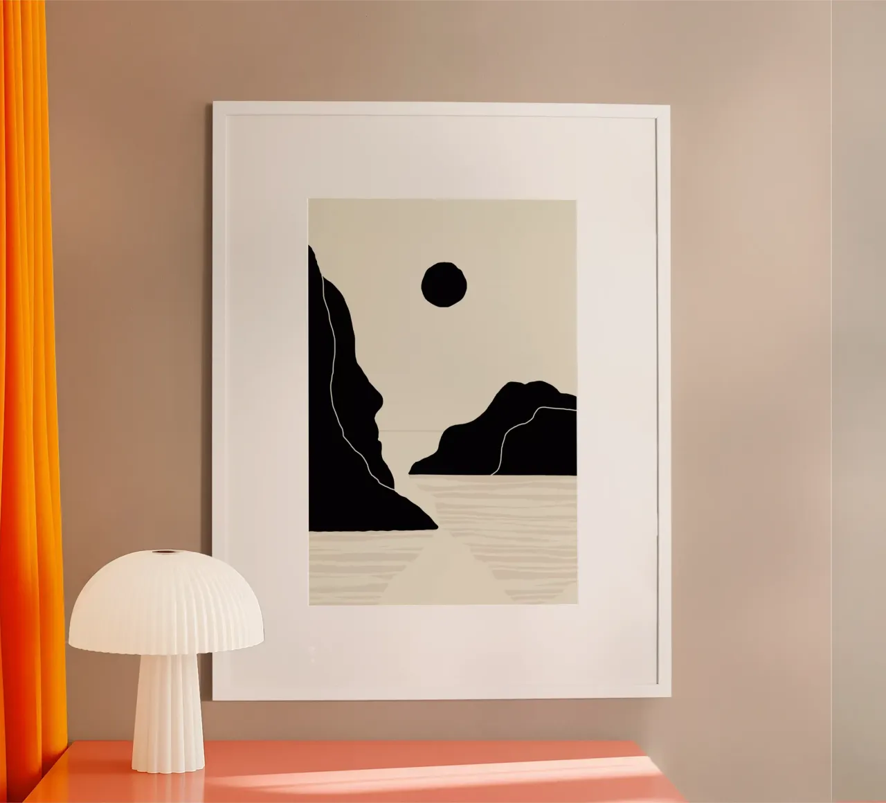 Midnight Ocean poster con telaio in alluminio da Graphite