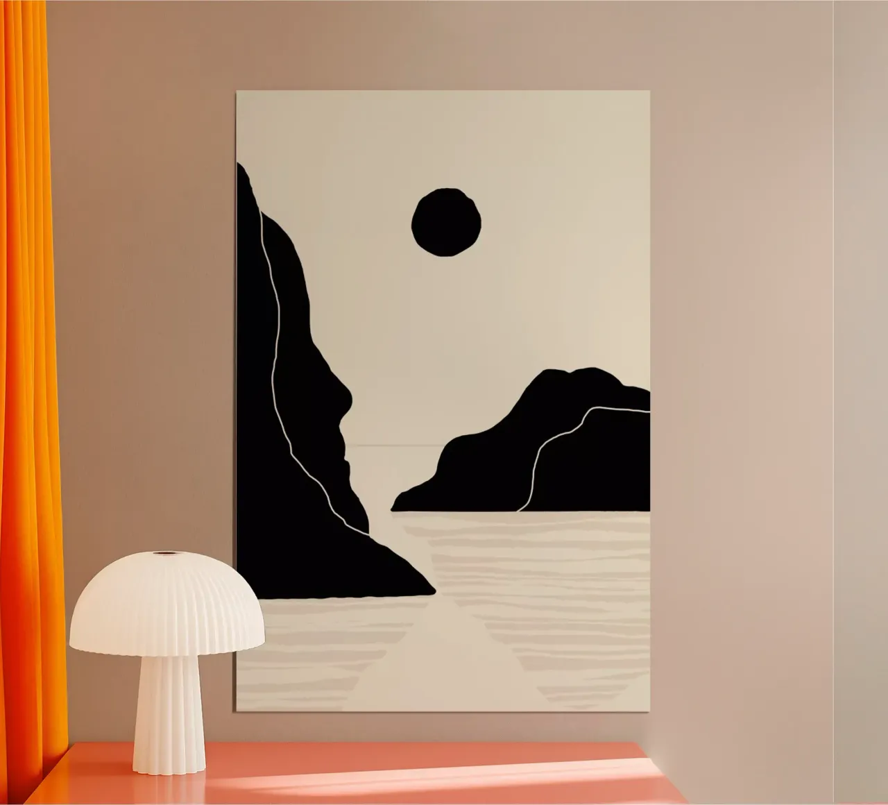 Midnight Ocean poster con telaio in alluminio da Graphite