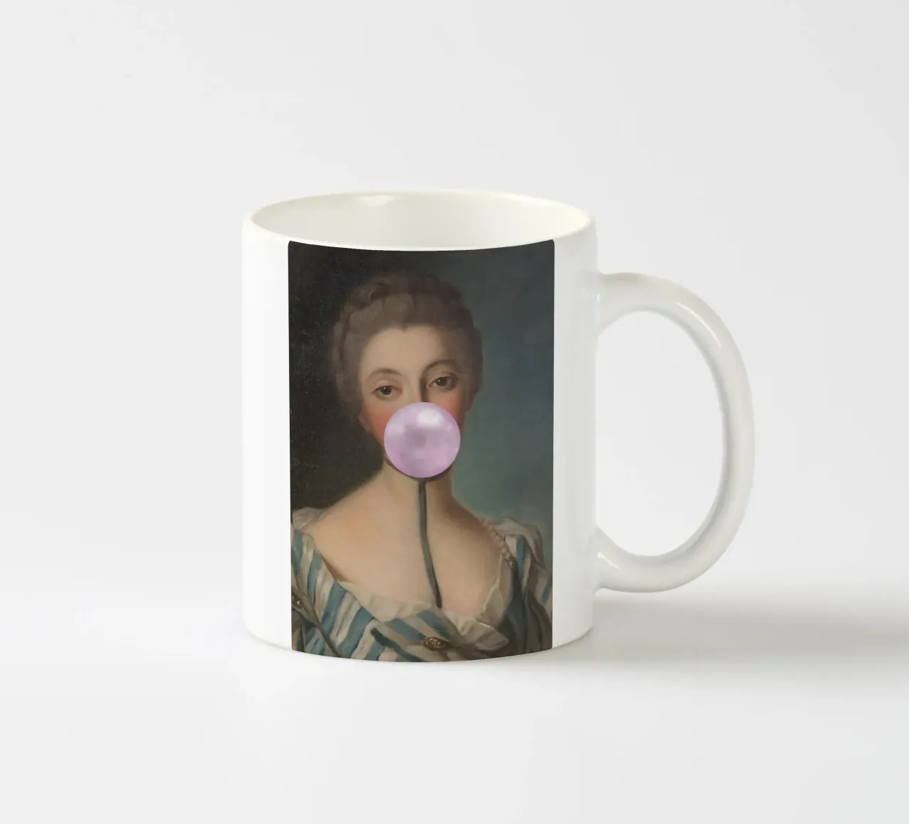 Fashion Lady with Bubble-Gum tazza in ceramica da GraceDigitalArtCo