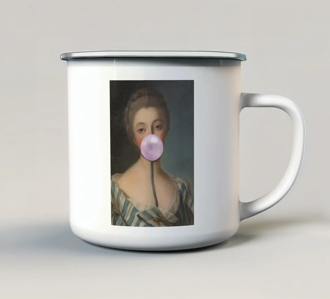 Fashion Lady with Bubble-Gum tazza in smalto da GraceDigitalArtCo