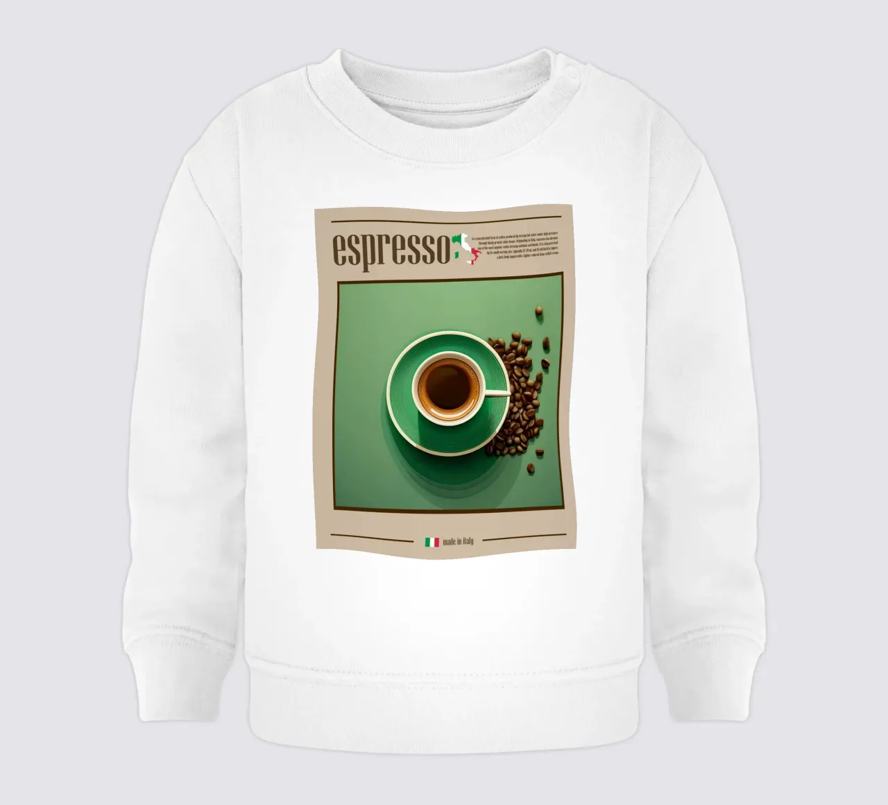 Espresso baby sweatshirt by cosmos studio