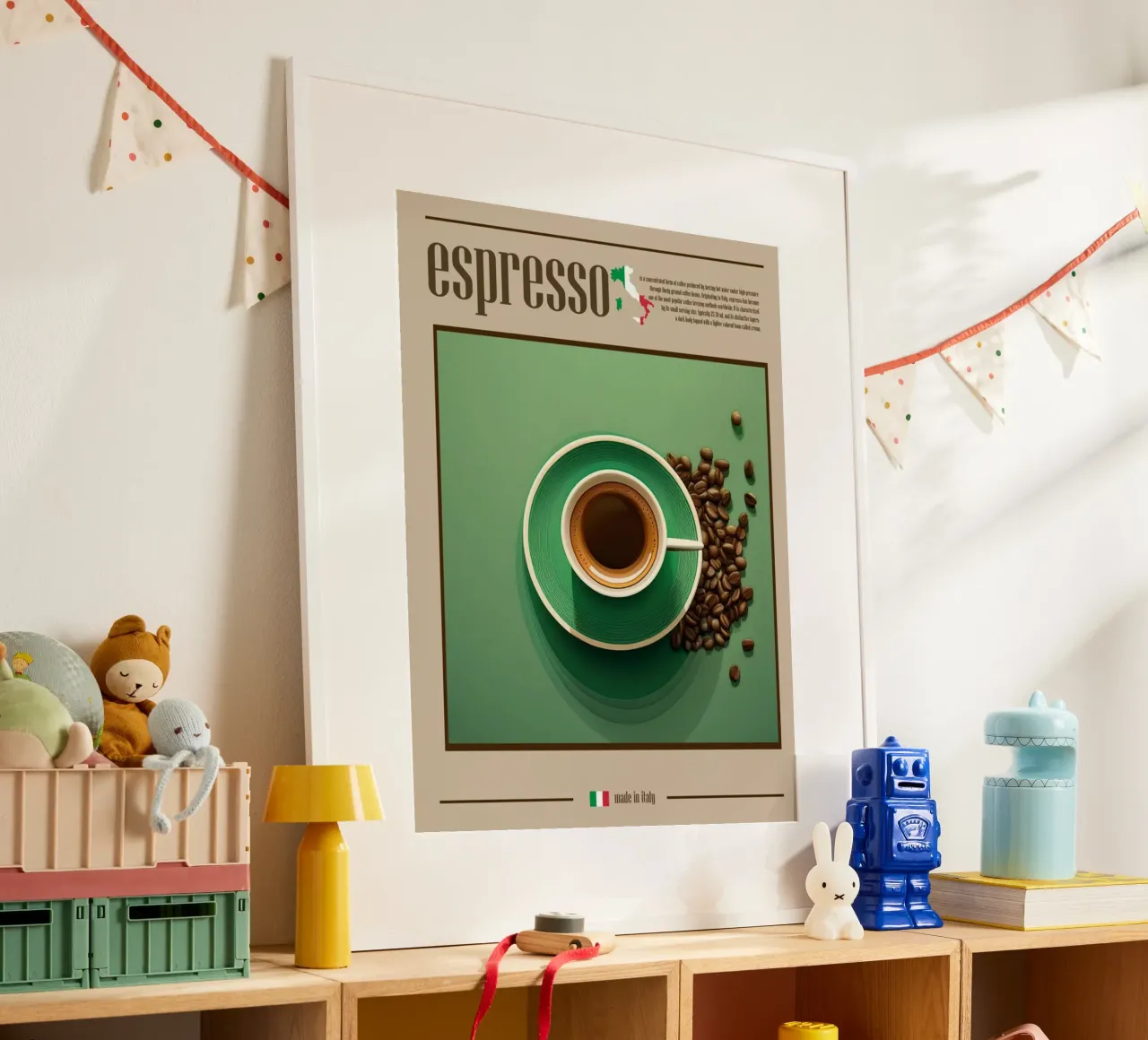 Espresso poster avec cadre en bois de cosmos studio