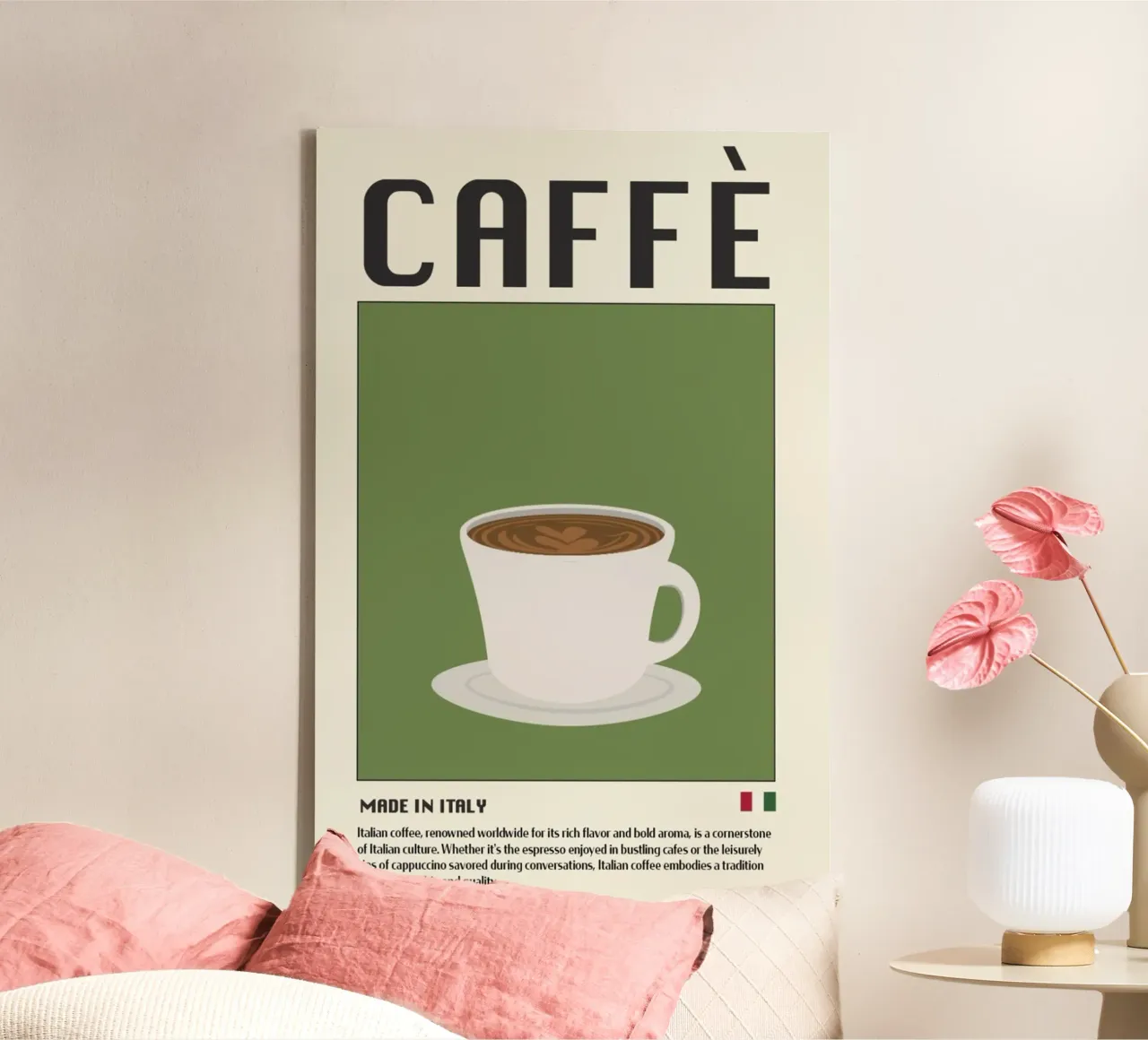 Caffè dall'Italia tela con Cornice a cassetta da cosmos studio