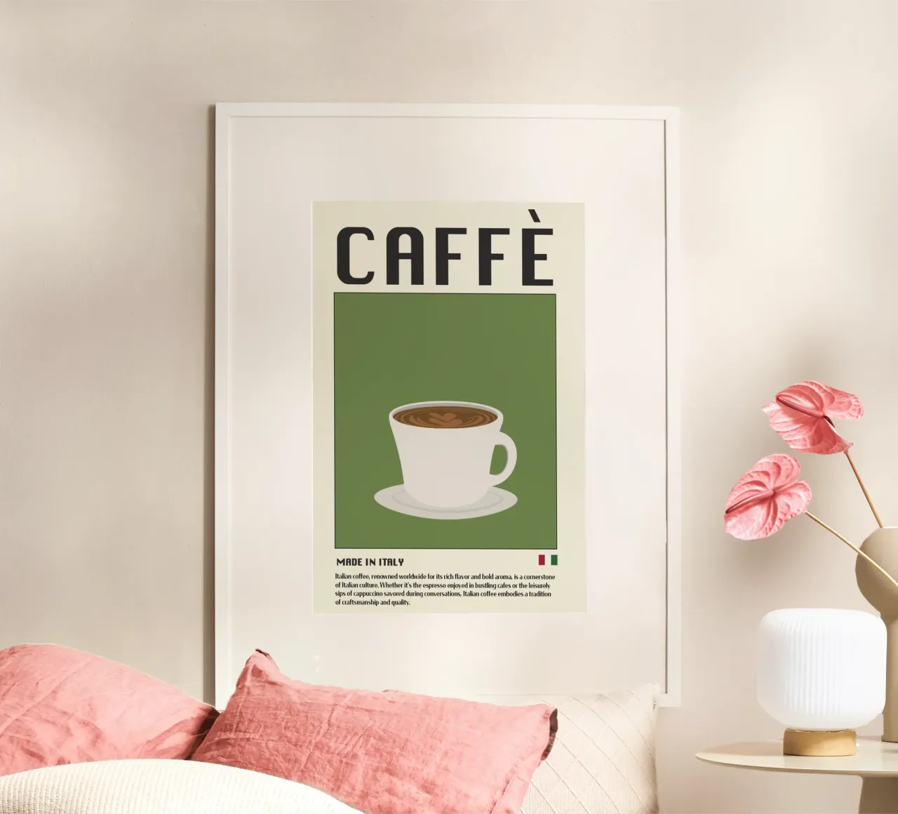 Caffè dall'Italia poster con telaio in alluminio da cosmos studio