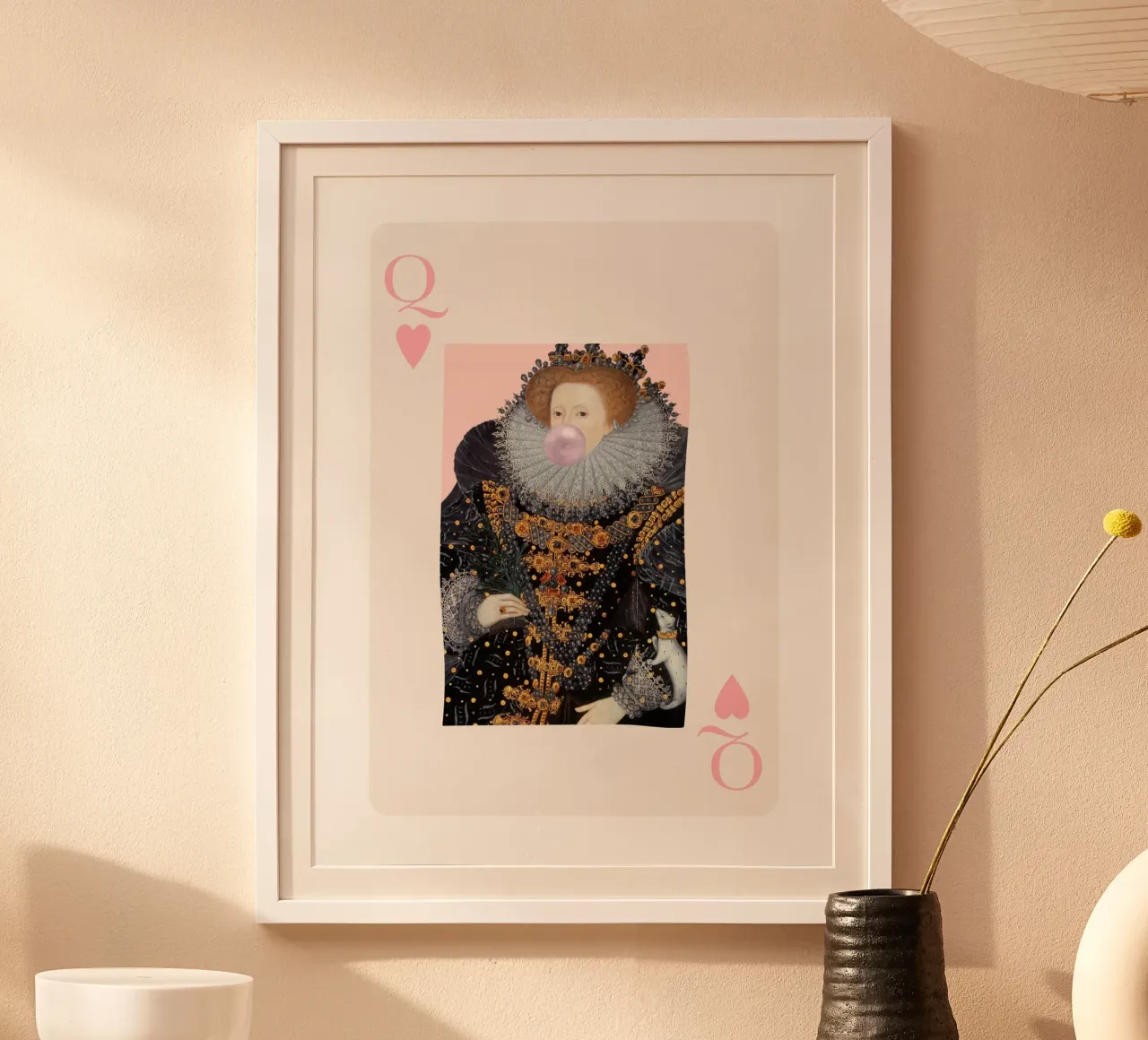 Queen Elizabeth I Playing Card poster con telaio in plastica da GraceDigitalArtCo