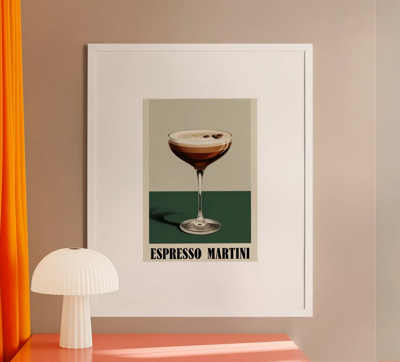 Espresso martini poster con telaio in plastica da cosmos studio