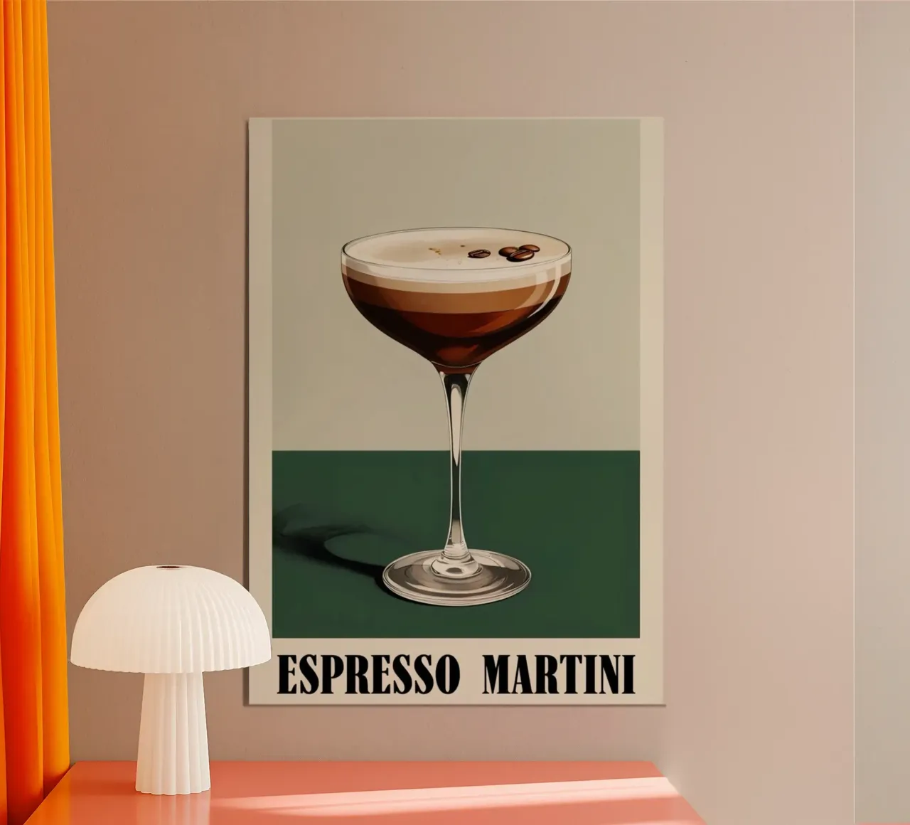 Espresso martini poster con telaio in plastica da cosmos studio