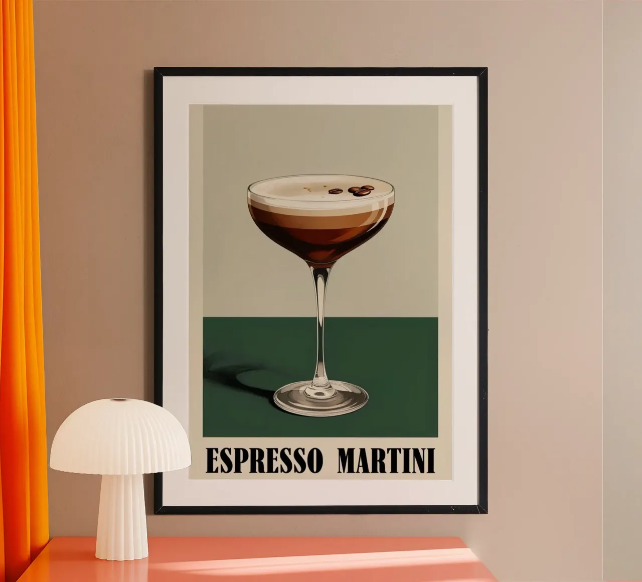 Espresso martini poster con telaio in plastica da cosmos studio
