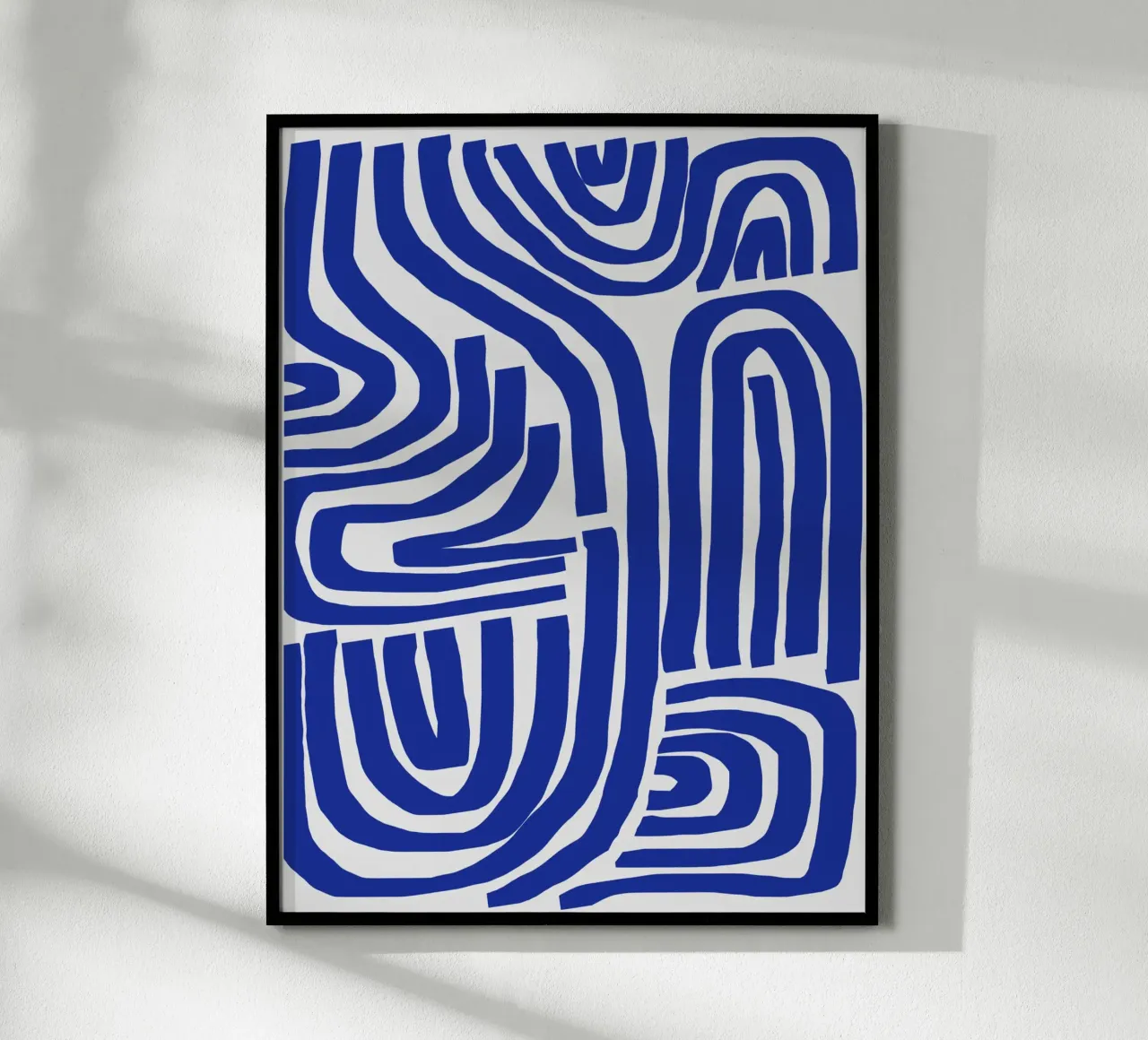 S & U blu 03 poster con telaio in legno da Little Dean