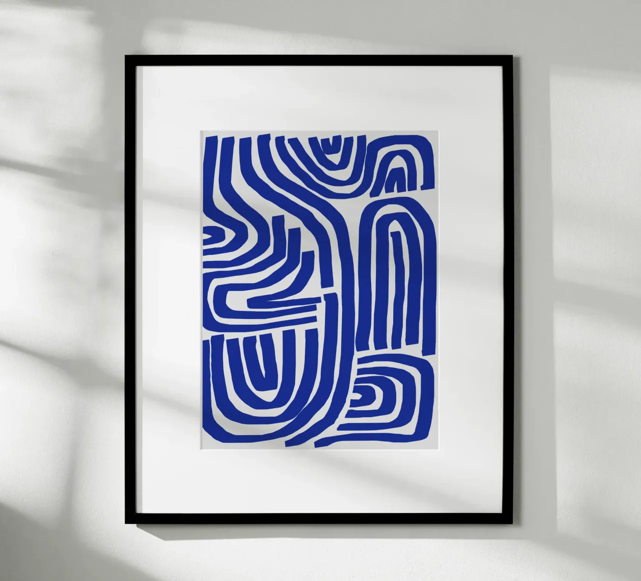 S & U blu 03 poster con telaio in legno da Little Dean