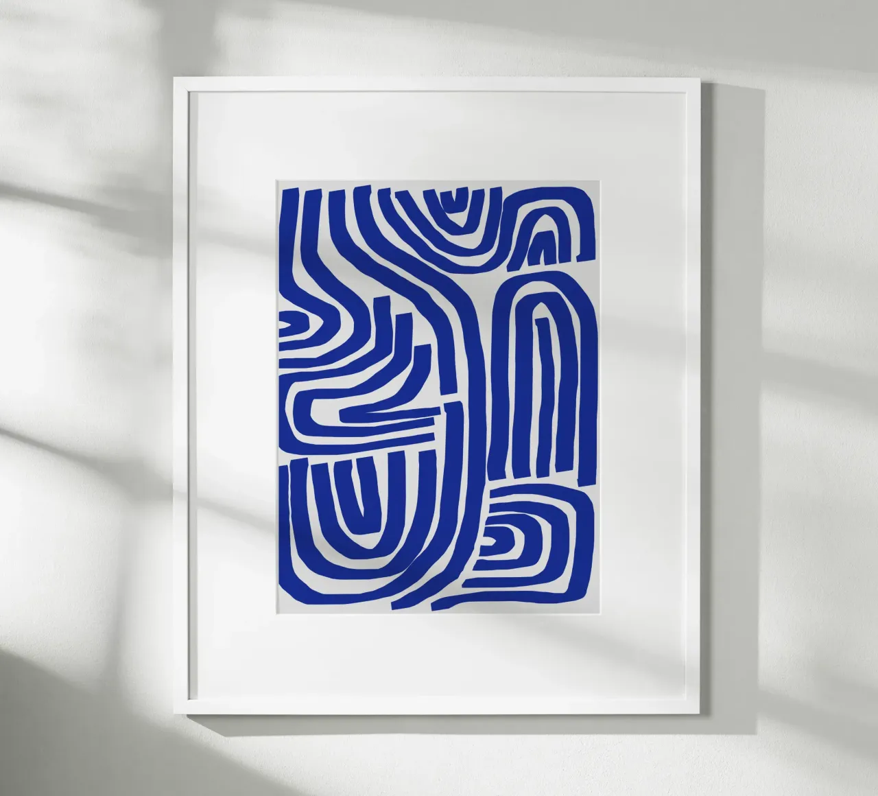 S & U blu 03 poster con telaio in legno da Little Dean