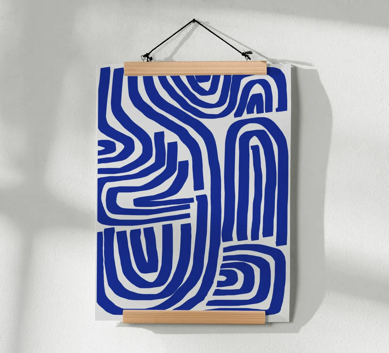S & U blu 03 poster con telaio in legno da Little Dean
