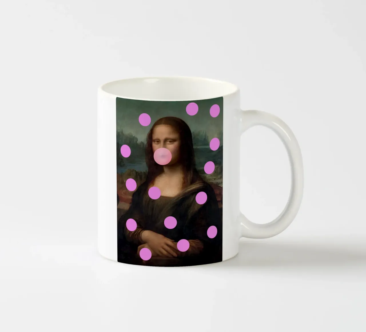 Mona Lisa Pink Dots tazza in ceramica da GraceDigitalArtCo
