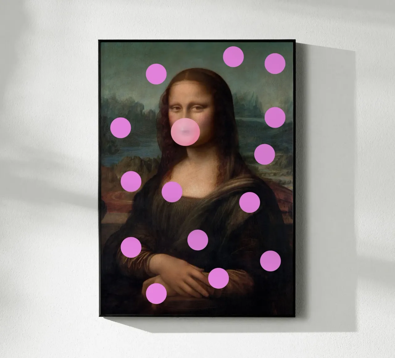 Mona Lisa Pink Dots plexiglass da GraceDigitalArtCo