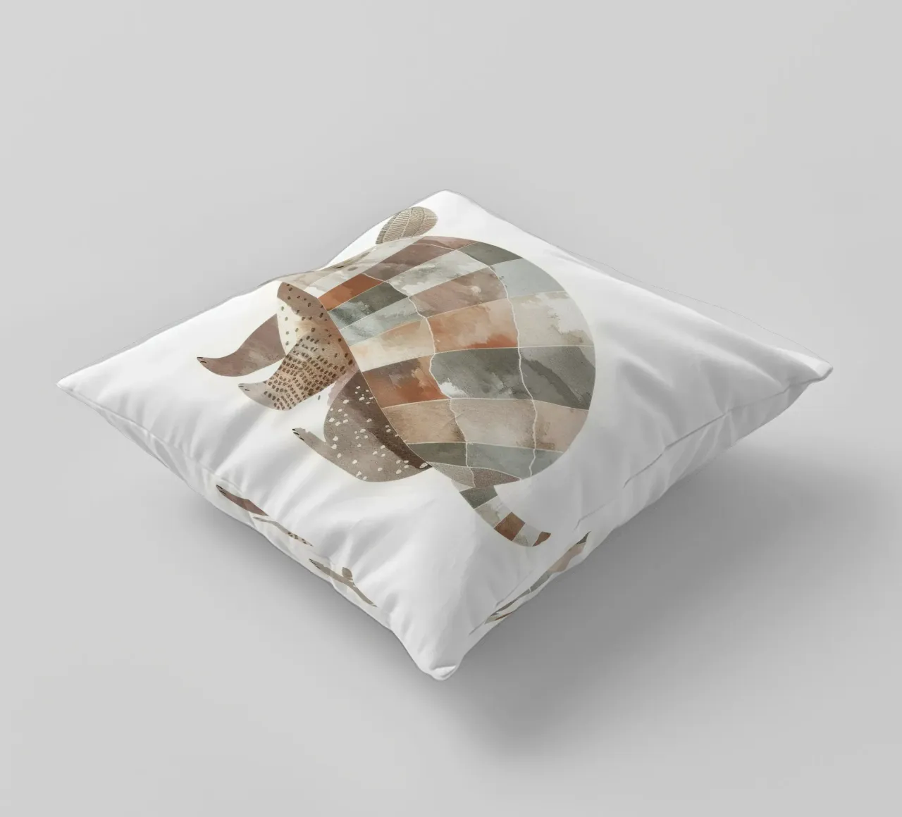 Illustrazione di armadillo stilizzato nei toni della terra cuscino da DesignDoodle
