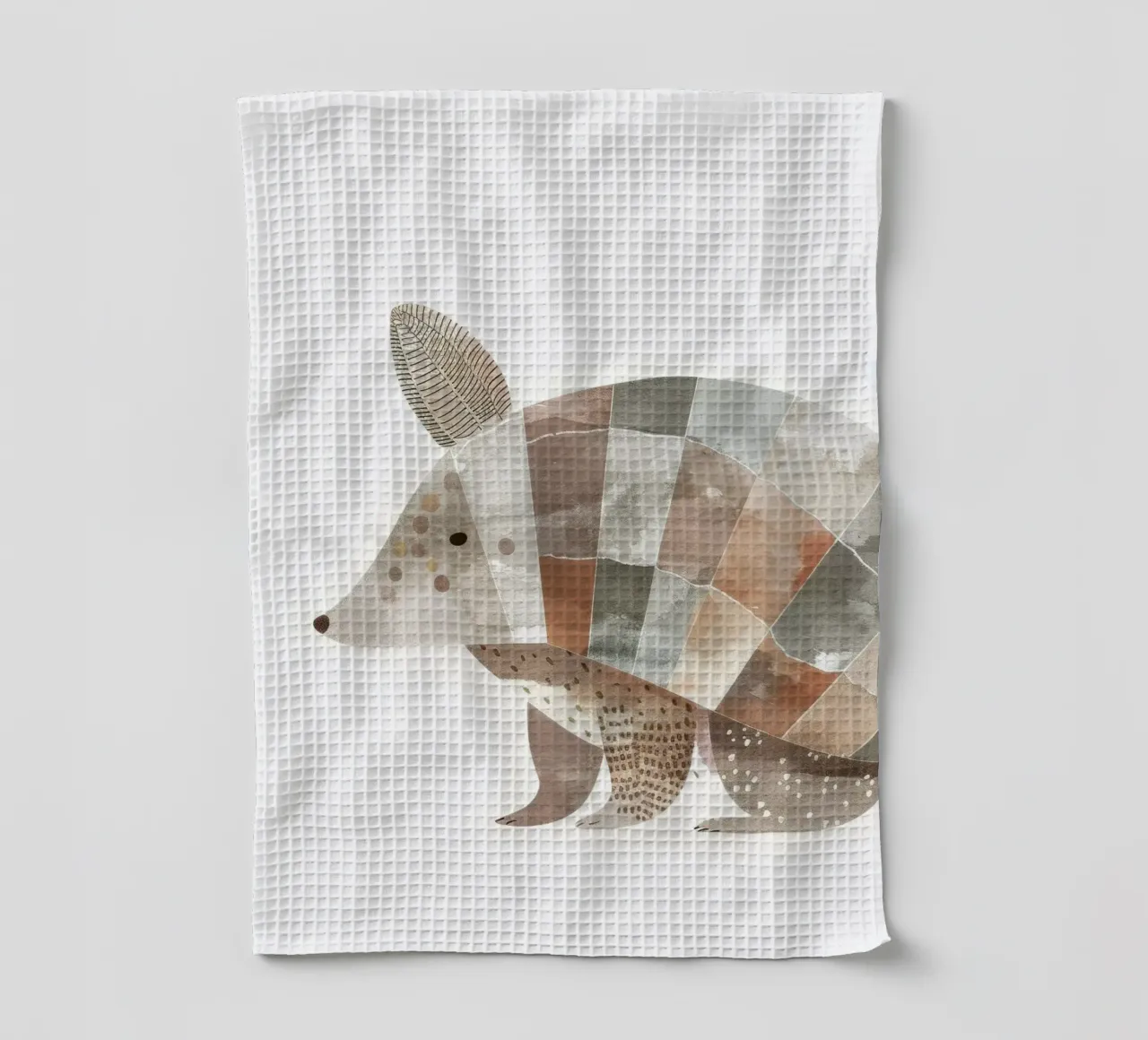 Illustration d'un tatou stylisé dans des tons terreux torchon de DesignDoodle