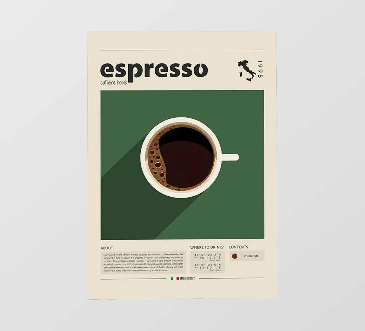 Espresso dall'Italia telo in pvc da cosmos studio