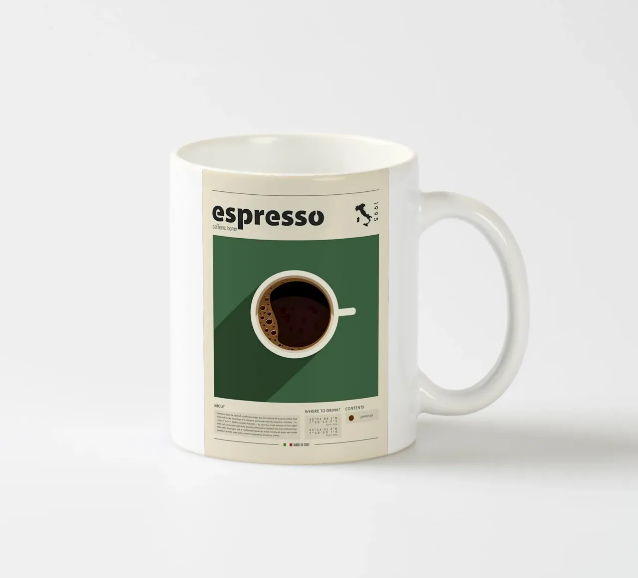 Espresso dall'Italia tazza in ceramica da cosmos studio