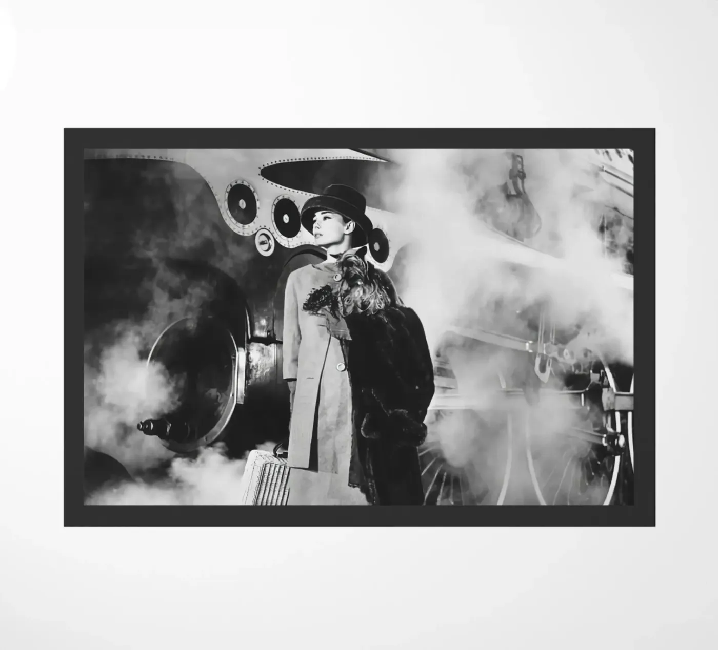 Audrey And Engine doormat by Lorraine Mooore