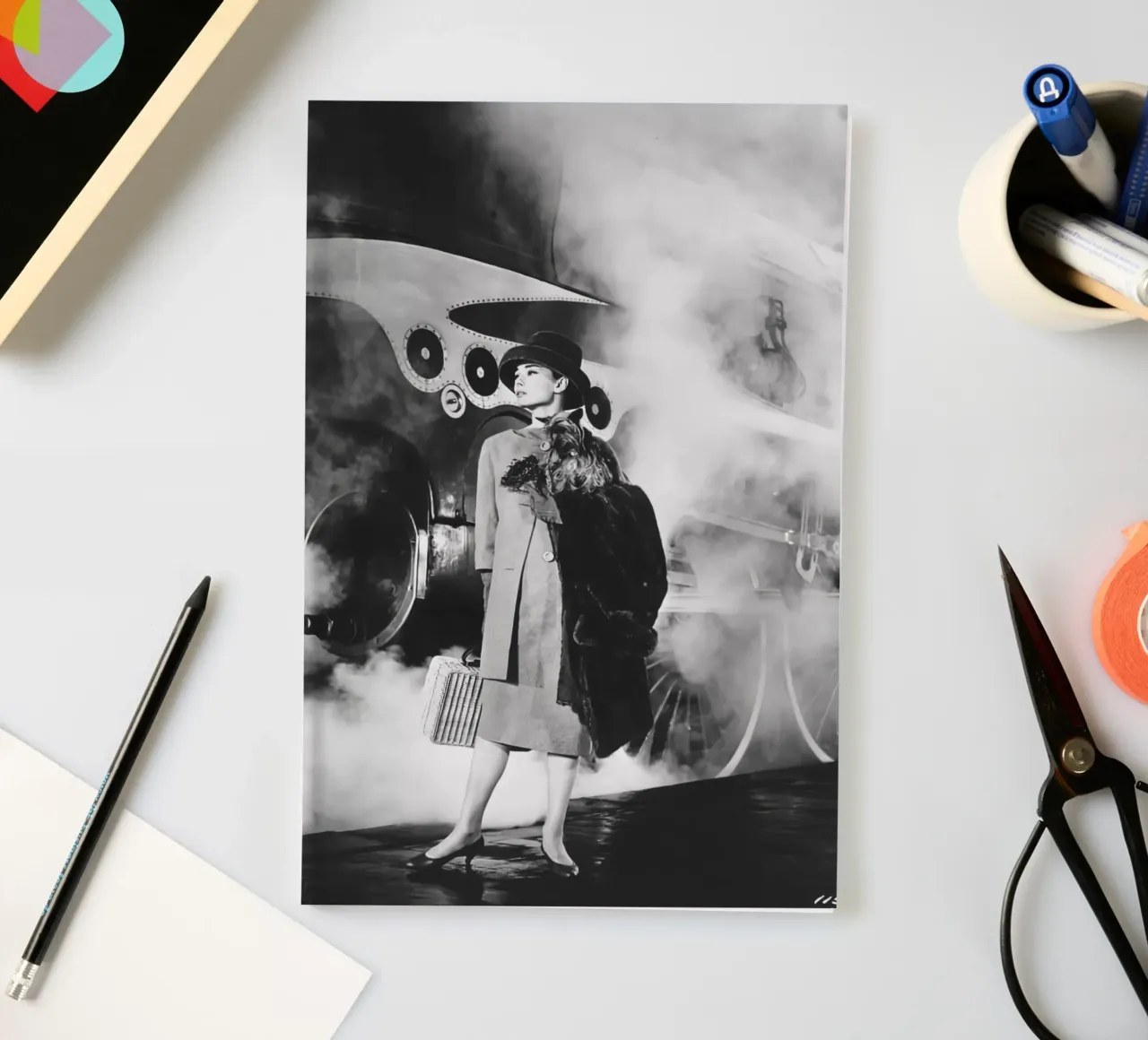 Audrey And Engine notebook by Lorraine Mooore