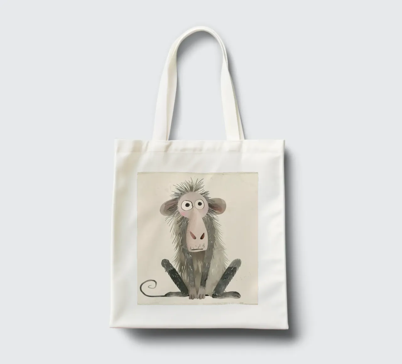 Illustrazione stilizzata di un babbuino borsa in juta da DesignDoodle