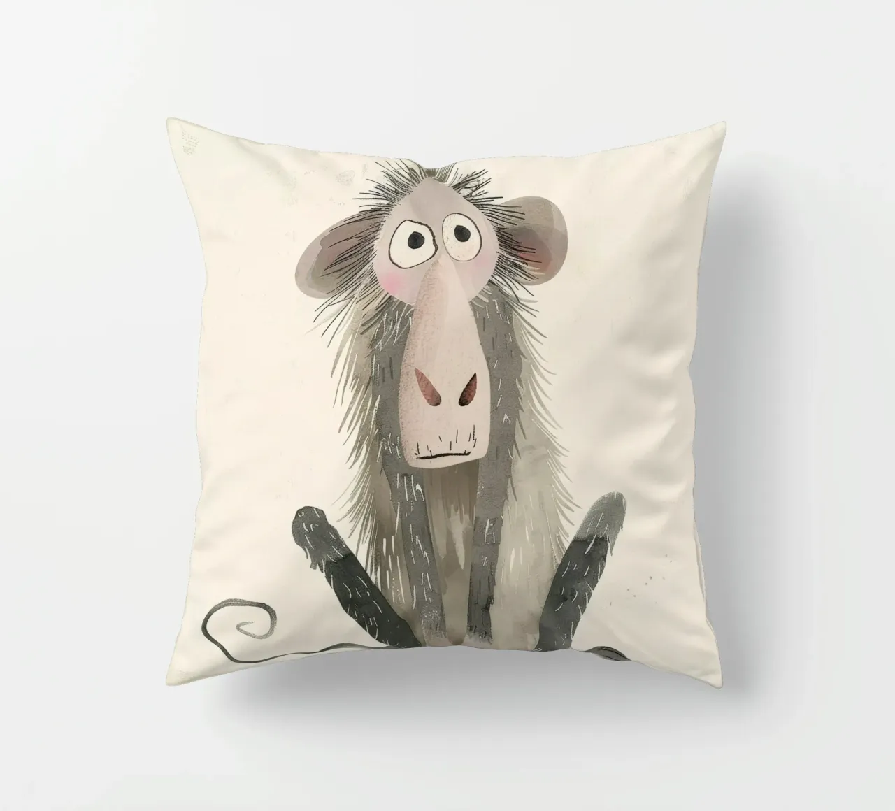 Illustrazione stilizzata di un babbuino cuscino da DesignDoodle