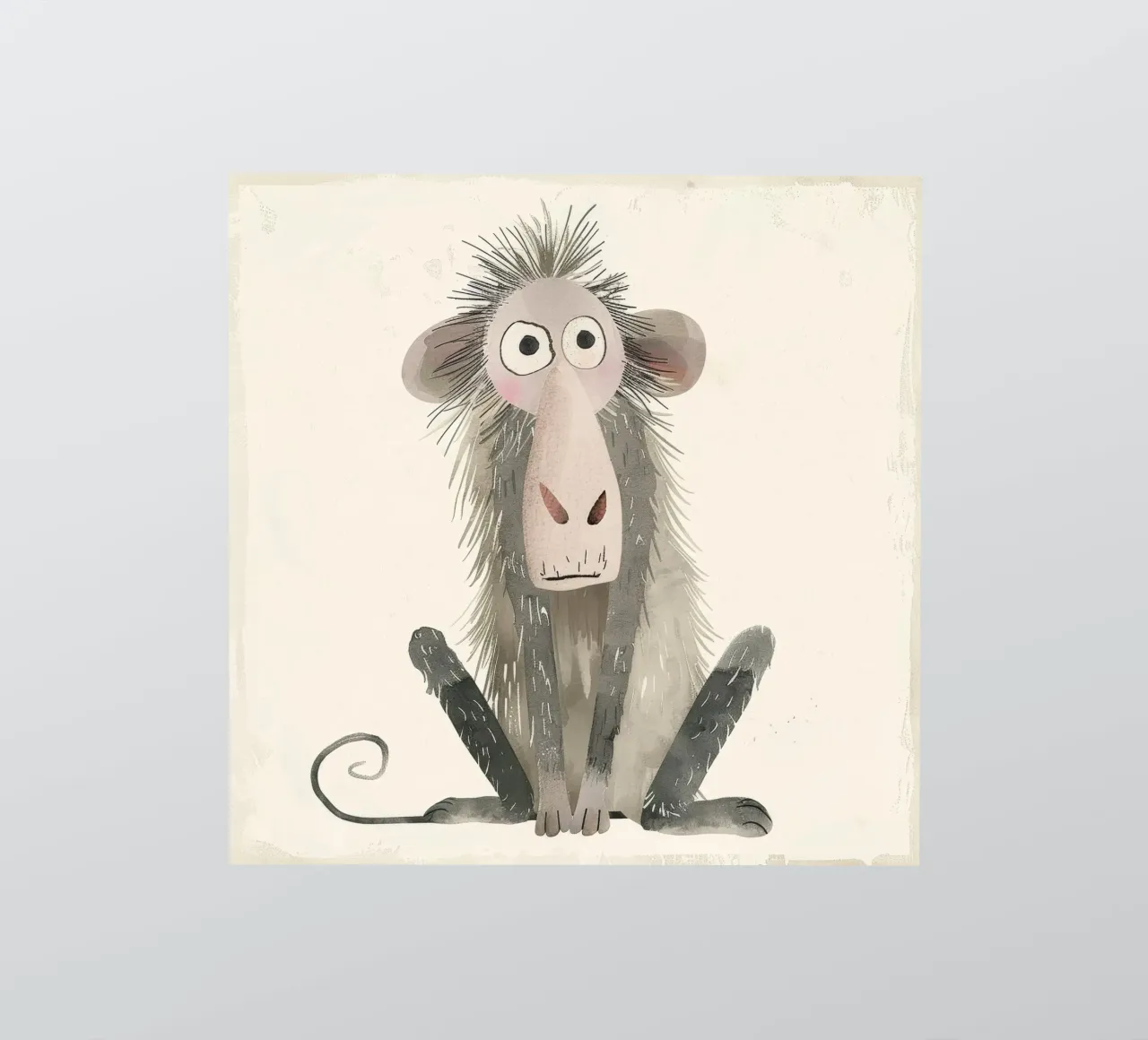 Illustrazione stilizzata di un babbuino adesivo da DesignDoodle
