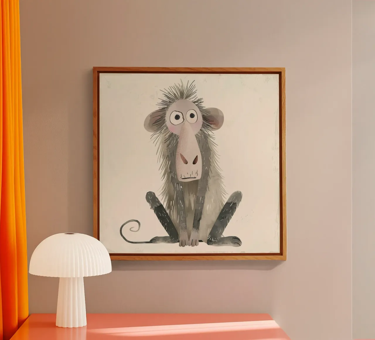Illustrazione stilizzata di un babbuino plexiglass da DesignDoodle