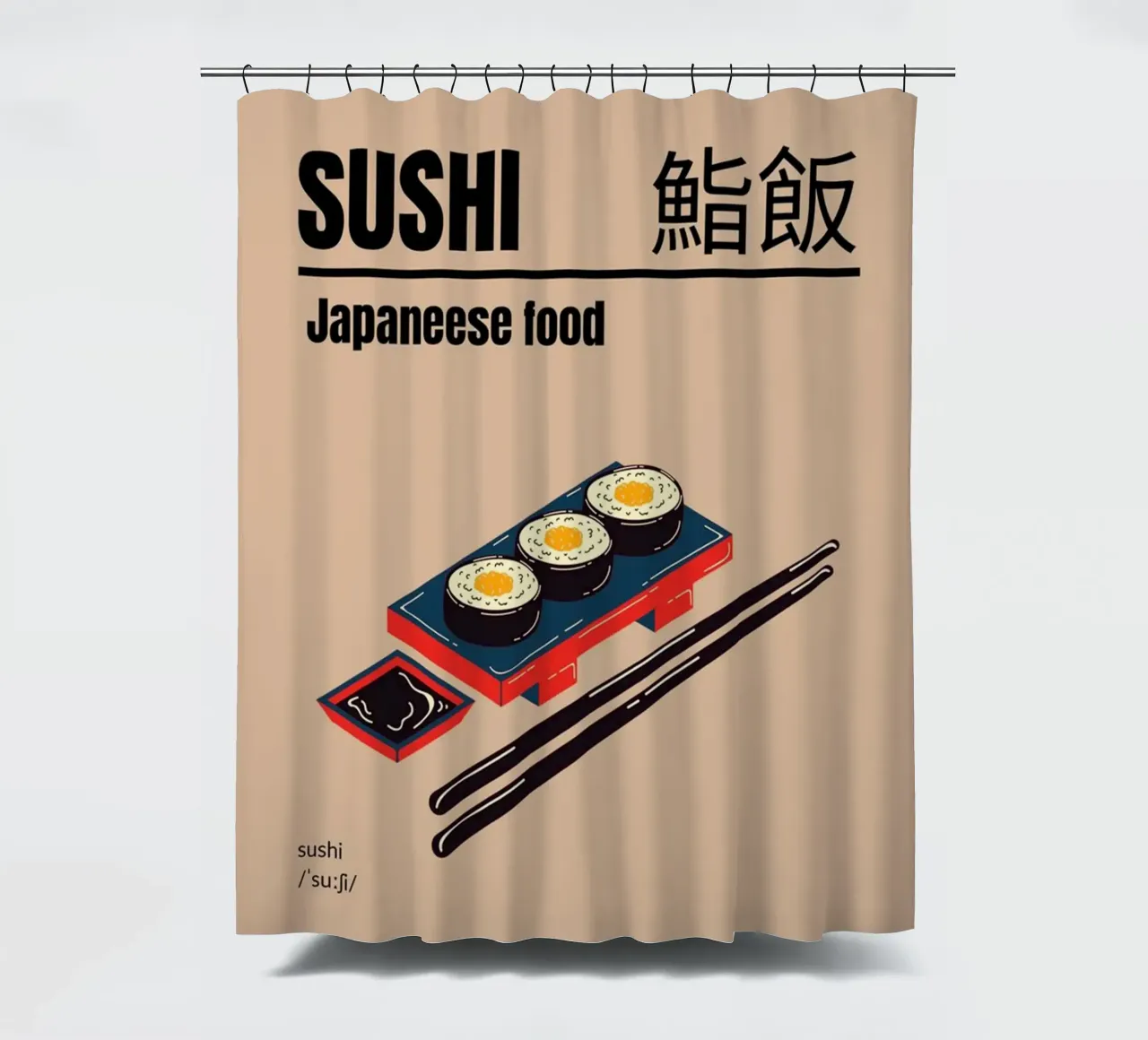 Sushi dal Giappone tenda da doccia da cosmos studio