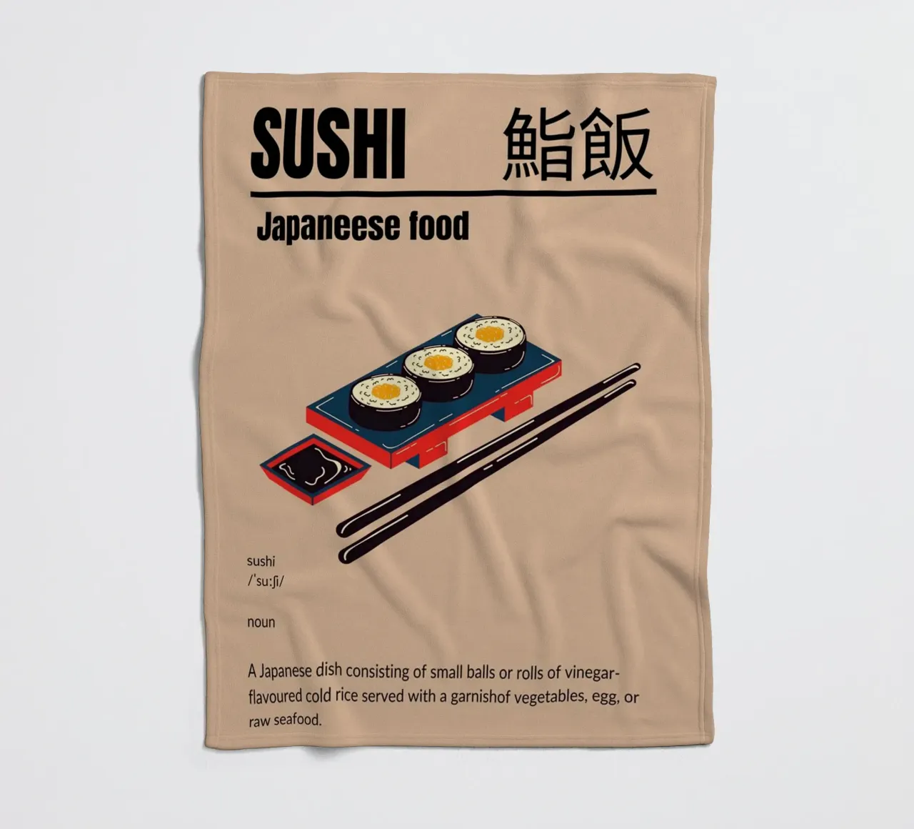 Sushi dal Giappone coperta in pile da cosmos studio