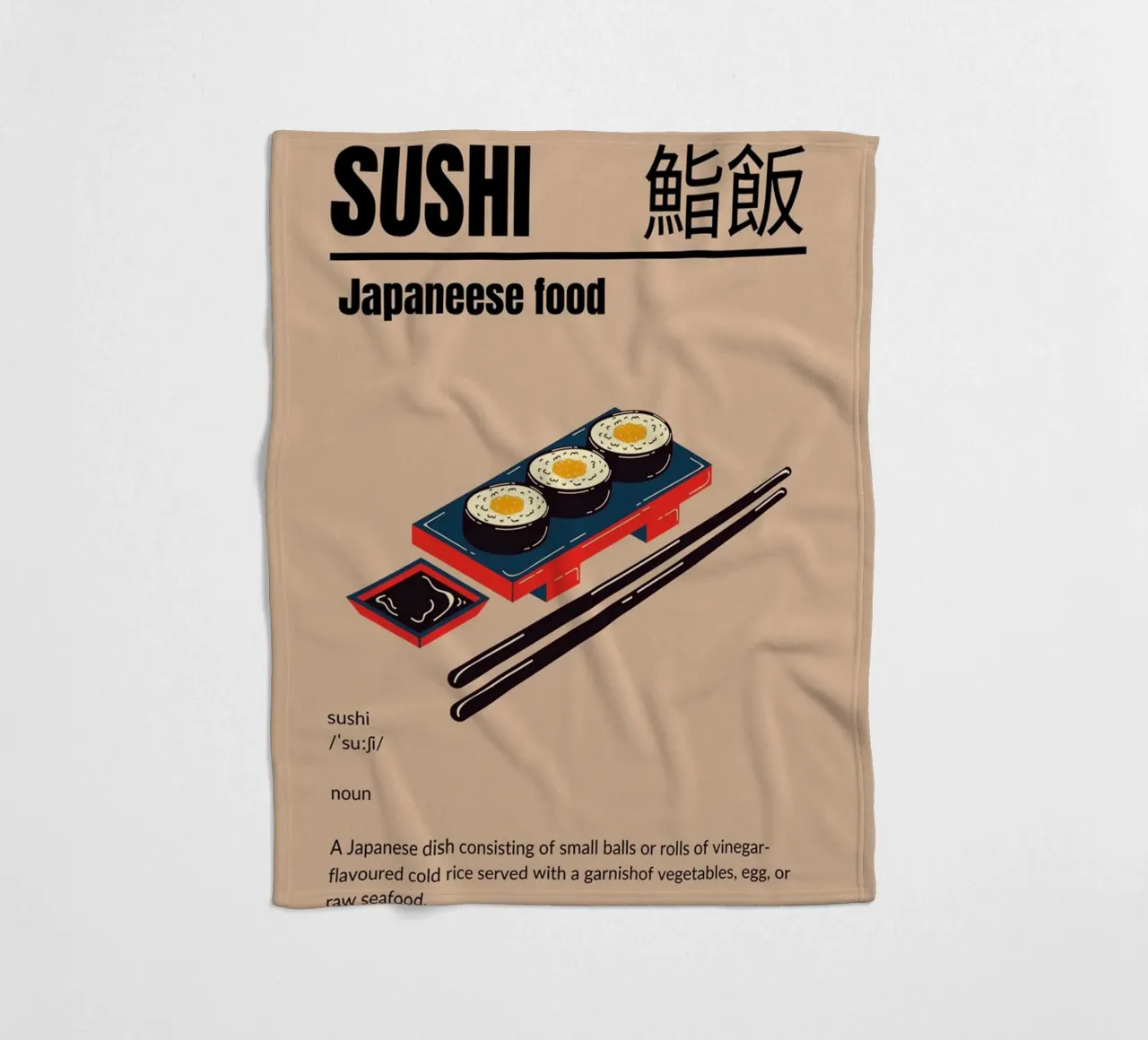 Sushi dal Giappone coperta in pile da cosmos studio