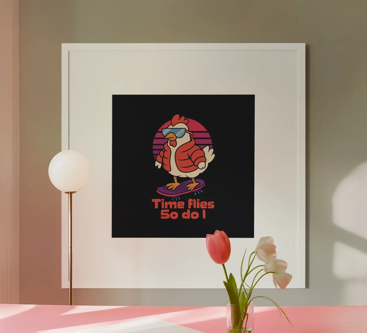 Il tempo vola... Anche io poster con telaio in plastica da Loobs